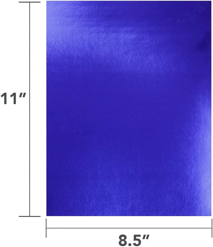 Hygloss Metallic Cardstock Sheets – 25 Shiny Dark Blue Sheets, 8.5” x 11” - Sturdy 10 pt. – Metallic Foil Board Paper for Crafts, Scrapbooking, Posters & Decorations