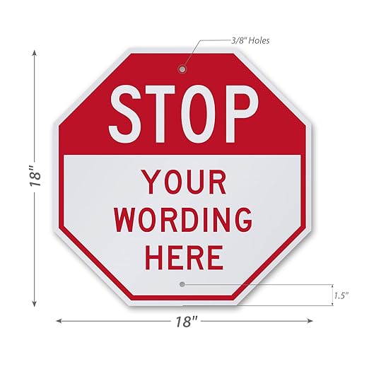 SmartSign Custom STOP Sign 18"x18" 3M Laminated EG Reflective 80 mil Aluminum, Personalized Metal Sign for Outdoor, Parking Lots, Gate, Garages, USA-Made