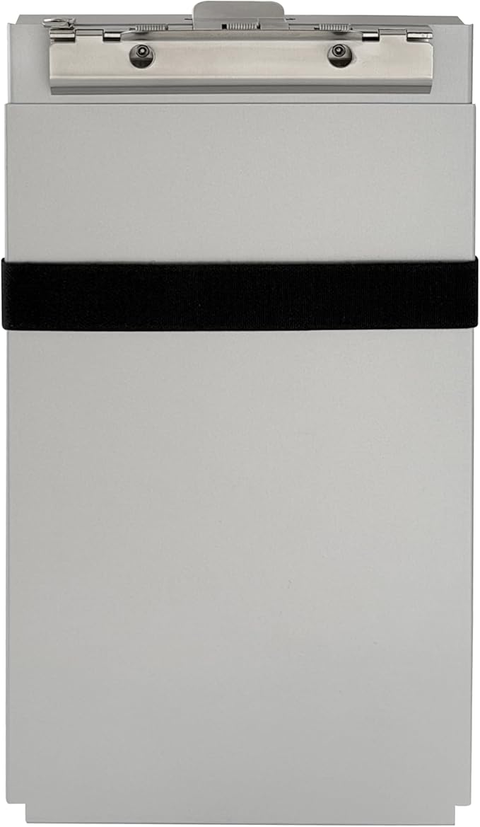 Saunders Dual Layer Police Storage Clipboard, Silver Metal Clipboard with Storage, Ticket Size Paper Organizer with Steel Clip and Locking Latch, Police Equipment Form Holder for EMS - Made in USA
