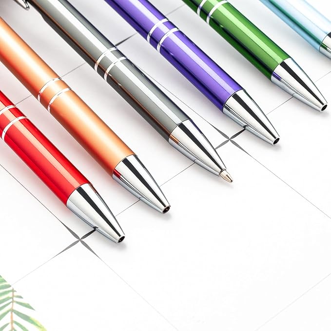 HH-STUDIO CUSTOM Promotional Items With Your Logo - 50 Pack Personalized Pens - Engraved Ballpoint Pens