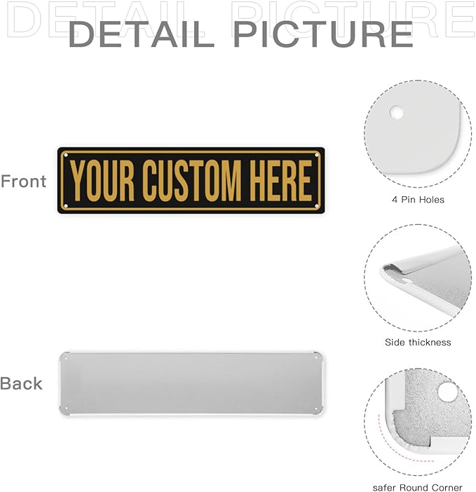 Tmqytuox Custom Street Signs - Custom Metal Sign - Personalized Road Sign - 4"x16" - Minimalist Style - For Home, Office, Business & More
