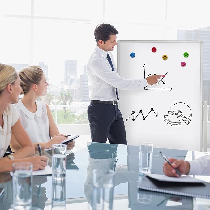 Max-officoo 40" x 28" Mobile Dry Erase Whiteboard Double-Sided White Boards on Wheels Flip-Over Magnetic Rolling Whiteboard with Stand, Aluminium Frame