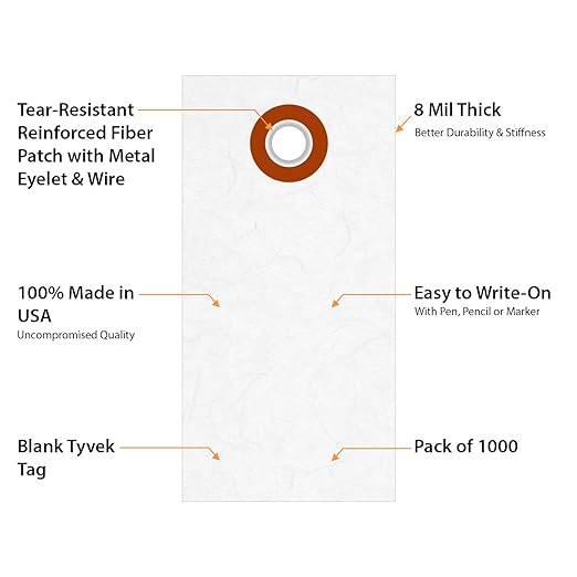 SmartSign White Shipping Tags, Size #1, Pack of 1000 | 2 3/4" x 1 3/8"
