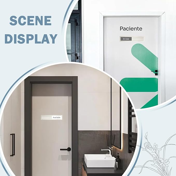 In Use or Available Sign,In Use/Available Sign for Home Office Hotles Hospital Restroom, Vacant Occupied Slider Door Status Tells Whether Room in Use or Available,7'' x 1.5'' - Stainless Steel, Grey