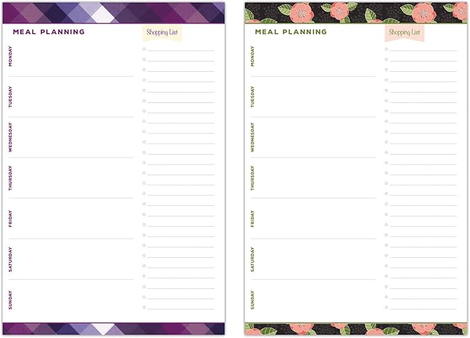 Meal Planning Pad 6"x9", 80 Sheets Per Pad