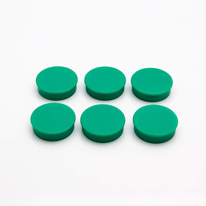 Bullseye Office 24 Round Green Fridge Magnets, Button Shaped, Small Colorful Magnetic Discs for Kitchen, Cabinet or Classroom, Perfect Whiteboard Supplies for Teachers (Green)