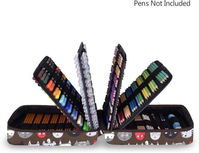 qianshan Pencil Case Holder Slot - Holds 260 Colored Pencils or 180 Gel Pens with Zipper Closure