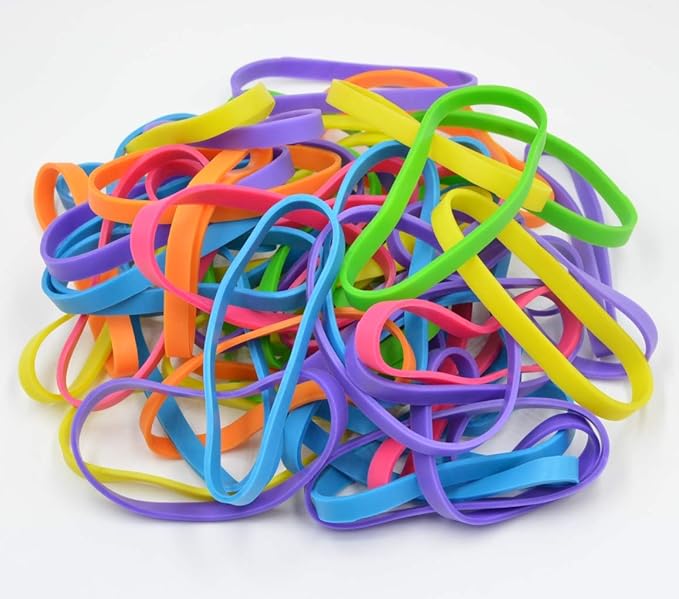 Activave Round Ball Rubber Band Elastics 170 to 180 pcs Colorful Rubber Bands Stretchable Rubber Bands Stationery Holder Elastic Loops, Arts and Crafts, Document Organising, Stocking Fillers one ball