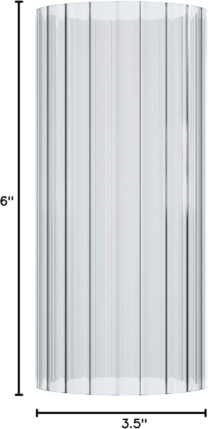 Sunwo Glass Shade Straight Cylinder Glass Lamp Shade Replacement with Multiple Effects (Stripe Straight Cylinder)