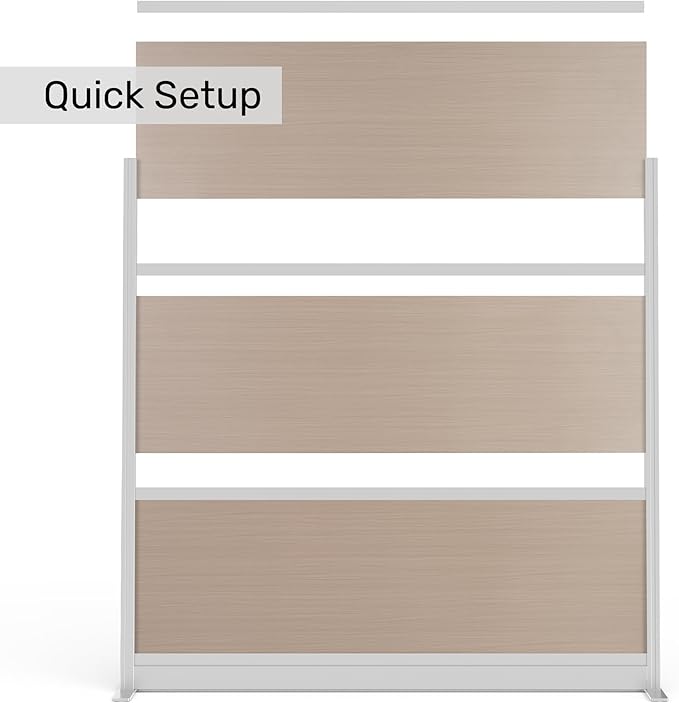 Stand Up Desk Store Oakwood Aesthetic Modular Walls | Room Divider Wall with Durable Woodgrain-Inspired Finish | Modular Office Partition Wall for Offices, Classrooms, and Coworking 70" W x 70" H