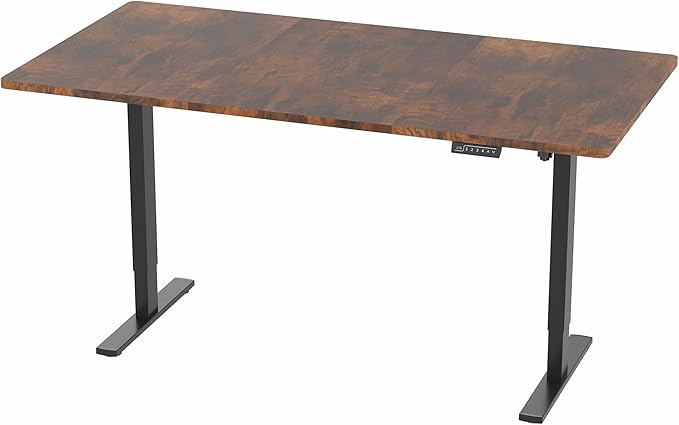 VIVO Electric 71 x 36 in Rustic Standing Desk, Memory Height Adjustment, 1B Series, Holds 220 lbs, Vintage Brown Top Black Frame, DESK-KIT-1B7N-36