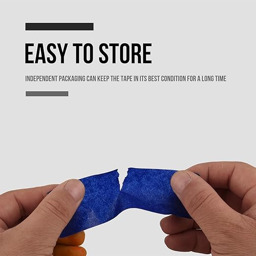 Lichamp Blue Painters Tape 3/4 inch, 4 Pack Blue Masking Tape 3/4 inch x 55 Yards x 4 Rolls (220 Total Yards)