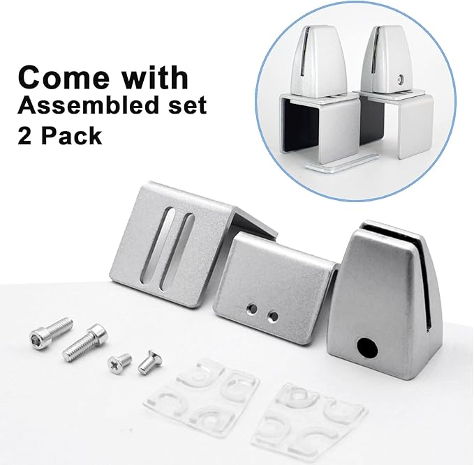 Aluminum Vertical Clamp Partition Board Acrylic Desk Divider Support Clamp for Clear Shield for Desktop Countertop Reception