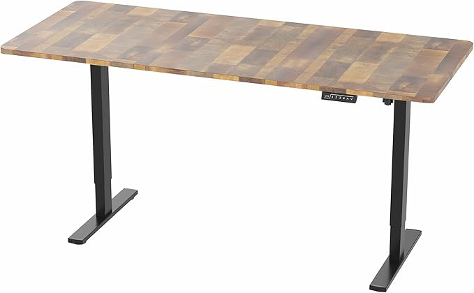 VIVO Electric 71 x 30 in Standing Desk, Memory Height Adjustment, 1B Series, Holds 220 lbs, Reclaimed Wood Top Black Frame, DESK-KIT-1B7P