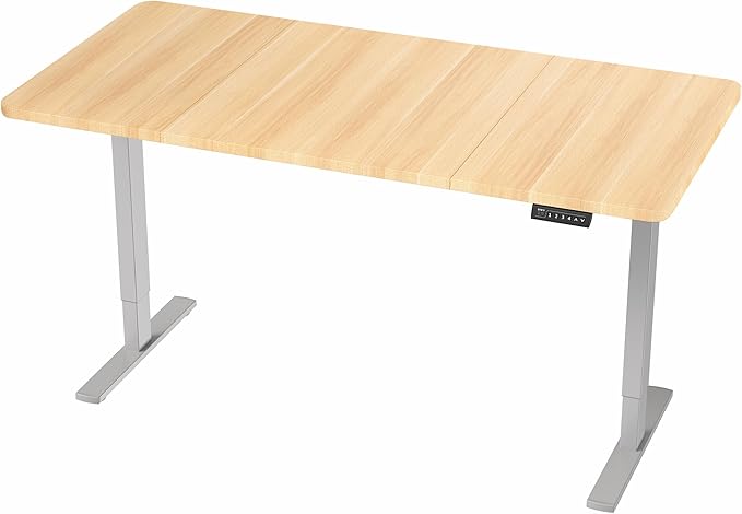 VIVO Electric 71 x 36 in Standing Desk, Memory Height Adjustment, 1B Series, Holds 220 lbs, Light Wood Top Gray Frame, DESK-KIT-1G7C-36