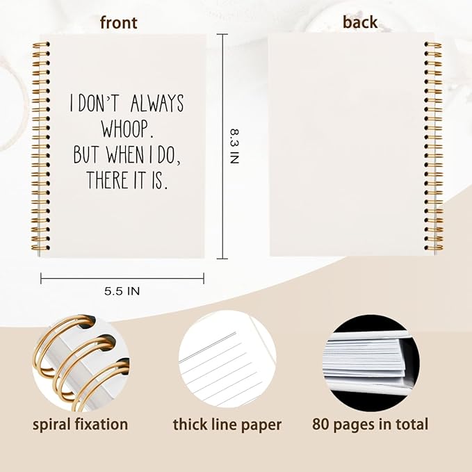hold fizz Funny Office Notebooks for Work, Sarcastic Gifts, I Don't Always Whoop Sign, Office Desk Accessories, Funny Journal, Office Supplies for Desk, White Spiral Notebook 5.5 x 8.3