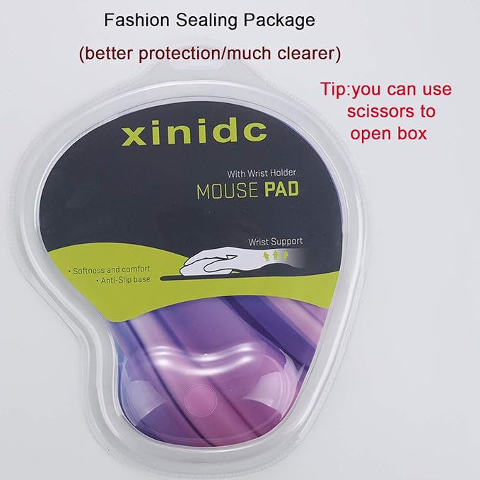 xinidc Ergonomic Computer Mouse Pad with Wrist Rest Support, Pain Relief Mouse Pad with Non-Slip PU Base for Home Office Working Studying (Color Strip)