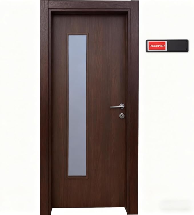 Vacant Occupied Door Sign, Sliding Room Status Indicator Privacy Door Sign for Office, Restroom, Conference Room, Home, Hotel, Hospital (Black)