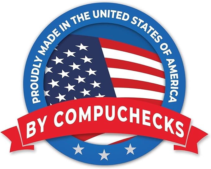 Compuchecks Top Blank Check Paper - 100 Pack, Quick-Books & Laser Printer Compatible - Security Business Checks with Voucher - 8.5" x 11" Gold Pinstripe