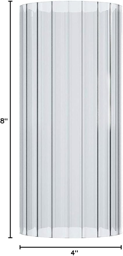 Sunwo Glass Shade Straight Cylinder Glass Lamp Shade Replacement with Multiple Effects (Stripe Straight Cylinder)