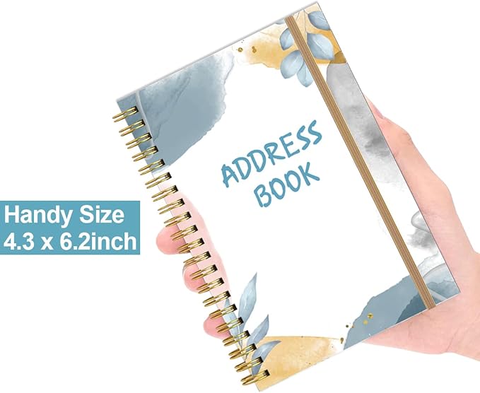 Address Book with Alphabetical Tabs - Telephone & Address Book with Address Contacts, Special Date, Phone, Birthday & Internet Login Password for Home and Office, 4.3" x 6.2", Leaf