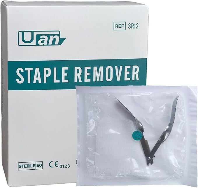 Skin Staple Removal Kit, Includes Staple Remover and Gauze Sponge, Steriled, Ideal for Hospitals and Clinics (5)
