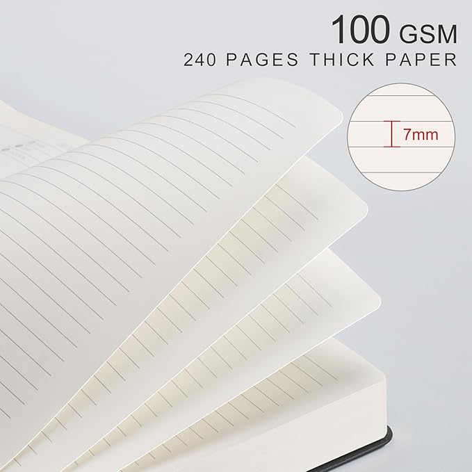 EMSHOI Meeting Notebook for Work with Sticky Tabs - 240 Pages, A4 Size Project Planner, PU Leather Meeting Agenda/Minutes Organizer for Women Men, Note Taking, Office & Business, 8.3"x11.7", Black