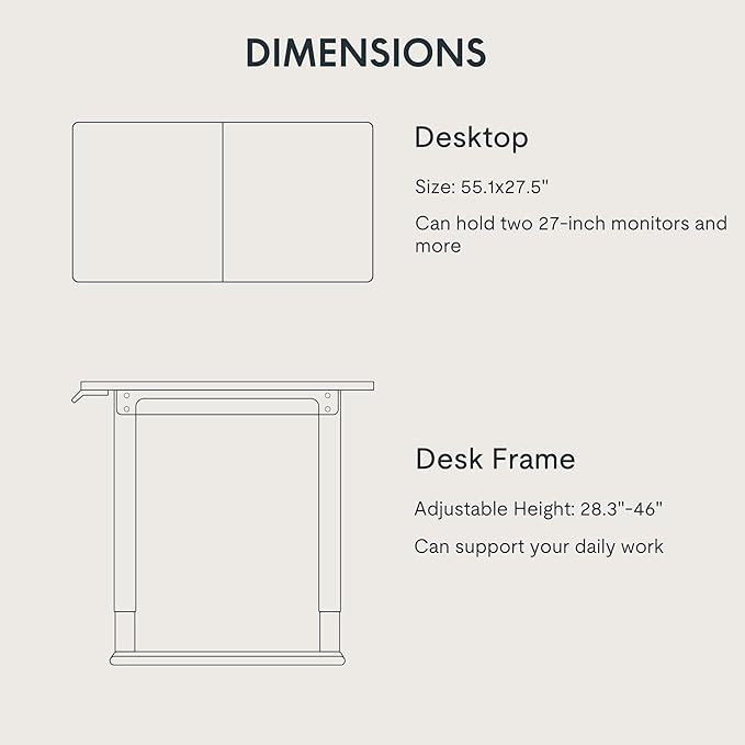 FLEXISPOT 4 Legs Standing Desk 55 x 28 Inch Electric Adjustable Height with Splice Board Home Office Sit Stand Up Desk, White Top + White Frame