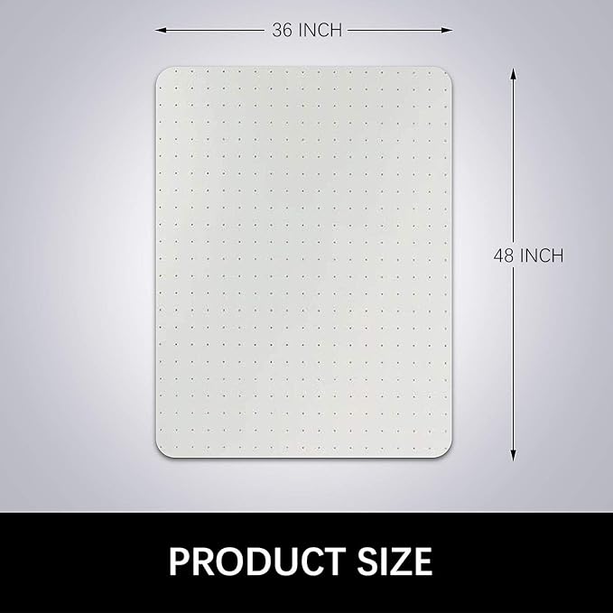 Kuyal Desk Chair Mat for Carpet, 36'' x 48'' Rectangle Transparent Mats for Chairs Good for Desks, Office and Home, Easy Glide, Protects Floors for Low and No Pile Carpeted Floors
