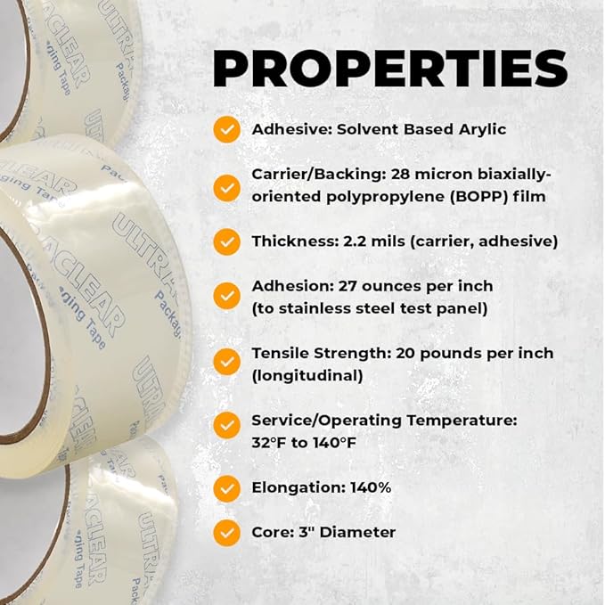 WOD CST22CC Crystal Clear See-Through Packing Tape – 4 inch x 110 yds. for Carton Sealing Mailing, Shipping, and Protection, Label Covering, Lamination, and Outdoor Uses.