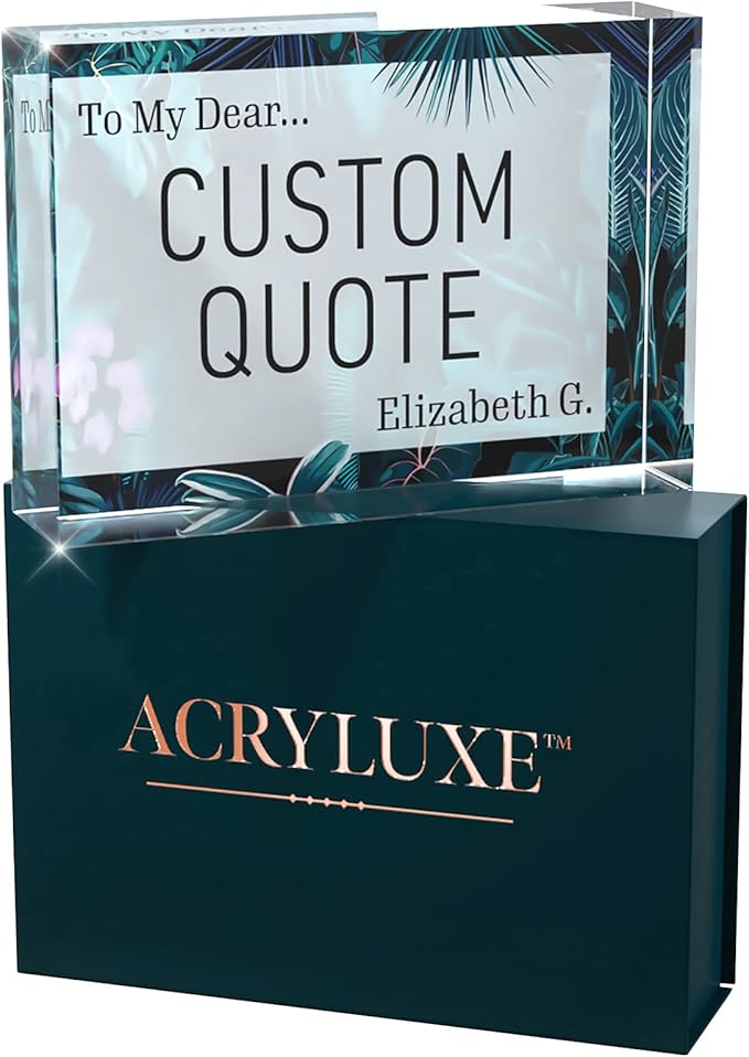 Custom Acrylic Sign Personalized, Custom Desk Name Plate, 18 Styles, (5"x7"), With Gift Box, USA Made by Acryluxe. (Bouquet)