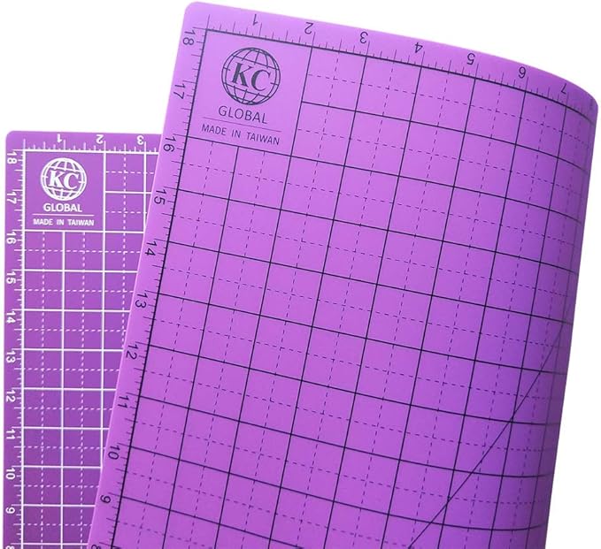 KC GLOBAL A2 (25"x19") Professional Grade Self-Healing Cutting Mat (Purple) - Odor-Free, Double-Sided, eco-Friendly, Durable. Premium Desk mat for Crafting, Sewing, Quilting and Art Projects