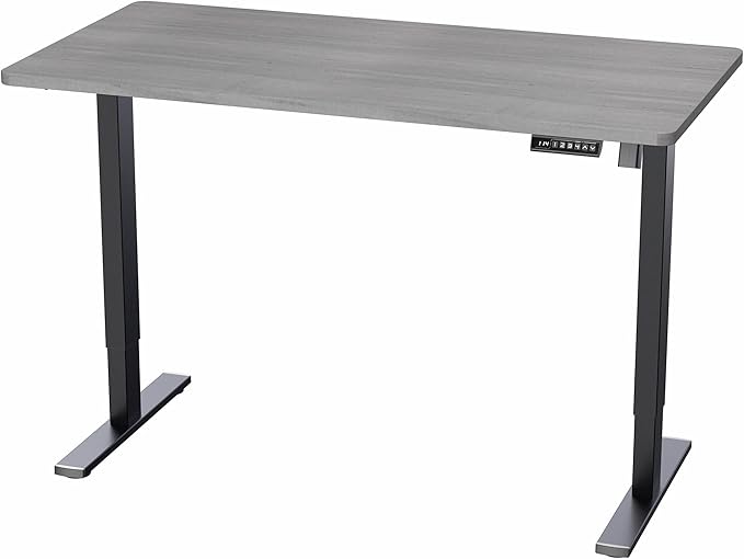 VIVO Electric 55 x 28 in Standing Desk, Memory Height Adjustment, 1B Series, Holds 220 lbs, One-Piece Dark Gray Top, Black Frame, DESK-KIT-1B55G
