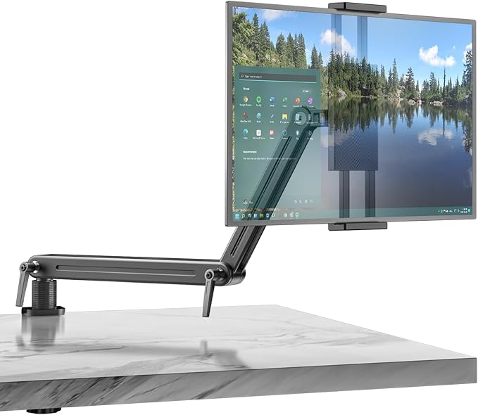 Feising Mount Soporte para Tablet/Portable Monitor/Ereader - Strong Bearing Weight over 5.5lbs with Built-in Adjusting Wrench with 360°Rotate Base Fits for ipad 4.7-15.6" Tablet Stand Holder