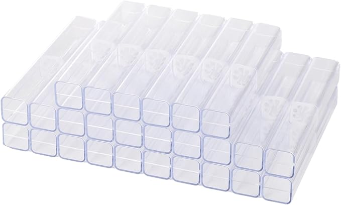 OMISTAR 100PCS Pen Gift Box, Acrylic Clear Pen Gift Box with Inner Fixed Component, Pen Box Display Case for Single Pen, Pen Boxes Gift Empty for School Office Business Supply (100PCS)