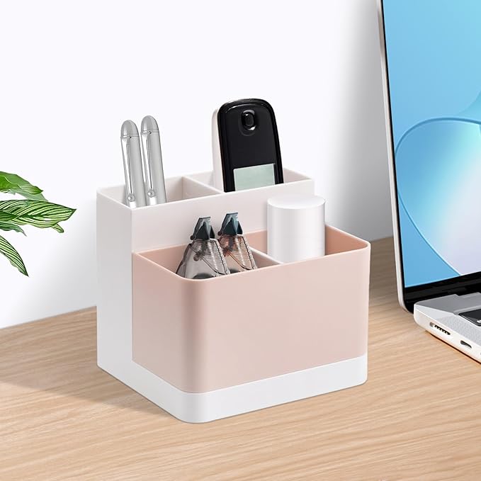 Poeland Desktop Storage Organizer Pencil Card Holder Box Container for Desk, Office Supplies, Vanity Table
