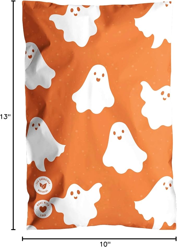 Poly Mailers 6 x 9 Inch- 100 pack Biodegradable Shipping Bags for Stationery and Small Accessories - Impack Self-Seal Waterproof Thick Mailing Envelope for Small Items - Ghost Orange