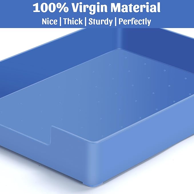 AZFUNN Letter-Size Tray Desk Letter Tray Paper Tray, Sturdy Heavy-Duty Plastic Printer Paper Tray, Single-Tier Stackable File Storage Organizer for Office Home (1, Blue)