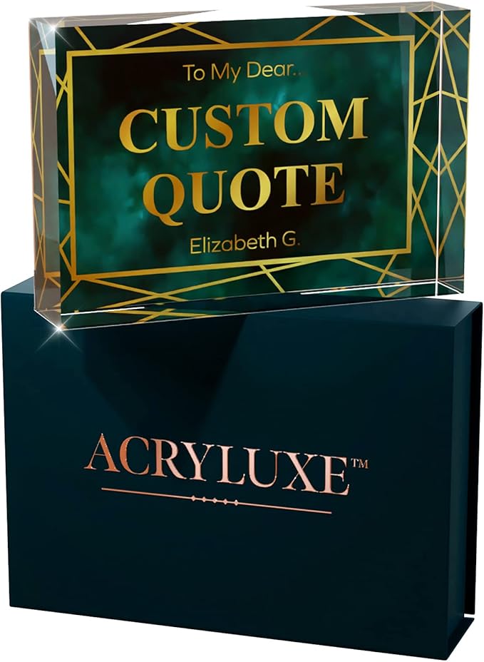 Personalized Gifts, Custom Quote Block Letter Board,Crystal-Clear Acrylic with Gift Box,17 Styles, Holiday and Christmas Gift for Mom, Dad, Girlfriend, Him or Her, Husband, Wife (4"x6", Affluent)
