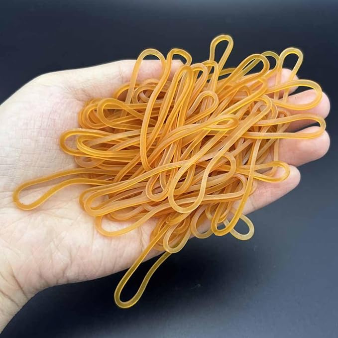 600pcs Elastic Rubber Bands Ties Home Office Students School Stationery Accessories Yellow Color Package Supplies Rubber Ring Rubber Band File Rings