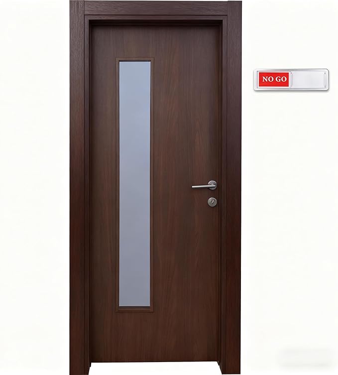 Go/No Go Door Sign Indicator for Office, Home, Restroom, Conference Room. Room Status Tells Whether Go No Go (Silver)