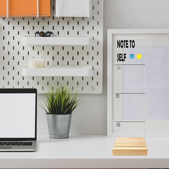 Monitor Memo Board Computer Monitor Memo Board Note To Self Sign Acrylic for Computer Monitors Laptop Desktop No Screen Damage Office Accessories 12.6x 3.15 x 0.2 inches