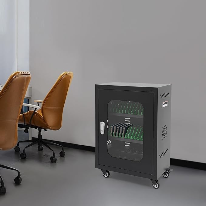 Rechargeable Mobile Phone Charging Cabinet,30 Slots Cell Phones Charging Station Portable Cellphone Charging Cart with Combination Lock, for Students and Employees, Tourists (30Slots)
