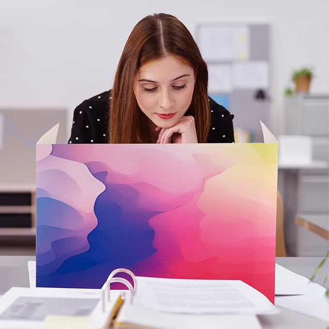Crtiin 24 Pcs Privacy Folders for Students Desk Dividers Standard School Privacy Cardboard Board Testing Dividers Shield for Classroom Teacher Supplies Keep Eyes from roving(Gradient)
