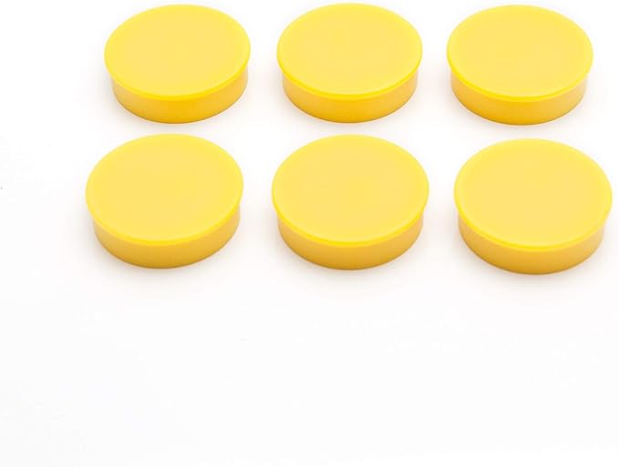 Round Fridge Magnets, Button Shaped, Small Colorful Magnetic Discs for Kitchen, Cabinet or Classroom, Perfect Whiteboard Supplies for Teachers - 24 Bullseye Office