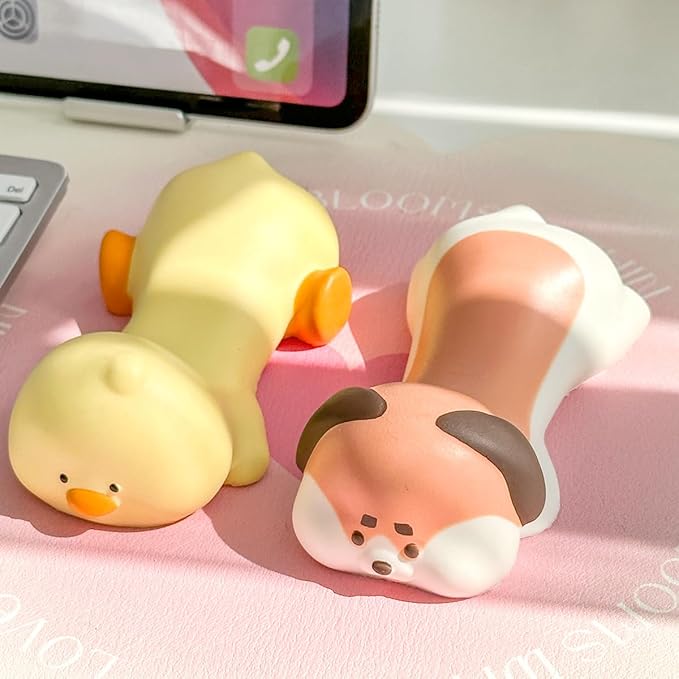 Cityhermit Upgrade Ergonomic Memory Foam Wrist Rest Support for Mouse Computer Arm Rest for Desk Cute Animals Wrist Pad Office Supplies Slow Rising PU Wrist Pad (Dog)
