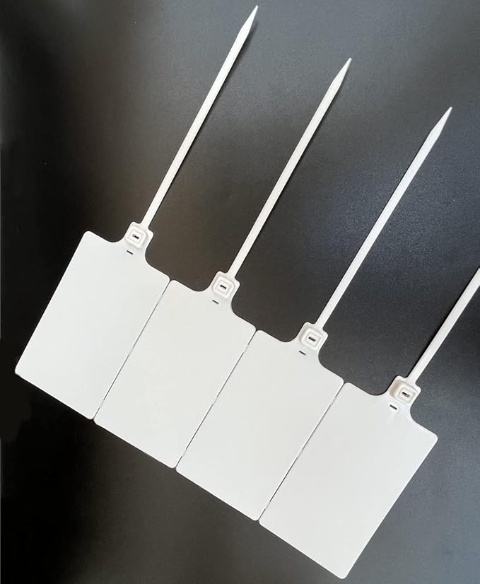 Blank Waterproof Plastic Tags for Labeling Marker Ties Large Tag Fastener Zip Tie Label Security Seal Tags 2.28"×3.94" 200pcs,White