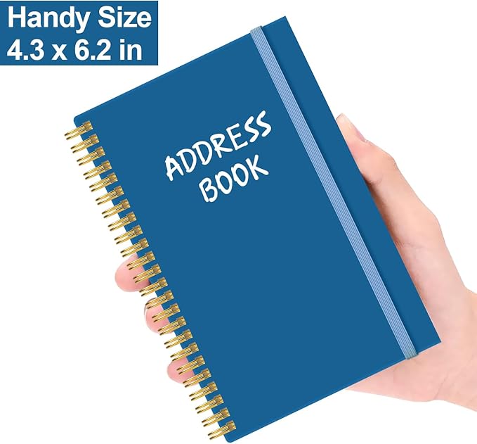 Address Book with Alphabetical Tabs - Telephone & Address Book with Address Contacts, Special Date, Phone, Birthday & Internet Login Password for Home and Office, 4.3" x 6.2", Blue
