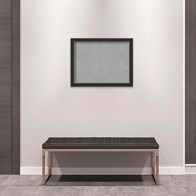 Amanti Art Black Framed Magnetic Board 21x27 Medium Vision Board for use with Magnets, 100% Metal Sheet to Display Items as Office Decor or for Home Organization in mudroom, Kitchen or Kids Room