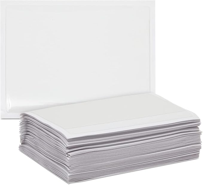 Juvale Index Card Holder Sleeves - 4 x 6 in, Clear, 100 Ct, Classic - Adhesive Photo Pockets & Label Holders for Binders & Storage Bins - Photo Sleeves for Drawer, Shelf Labels & Index Card Storage